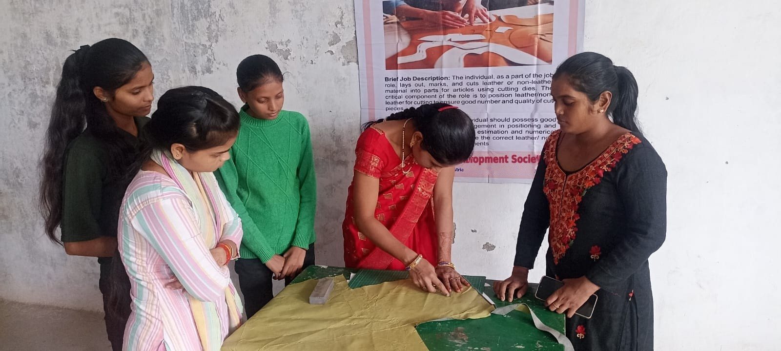Leather cutting practical session